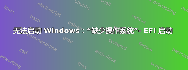 无法启动 Windows：“缺少操作系统”- EFI 启动