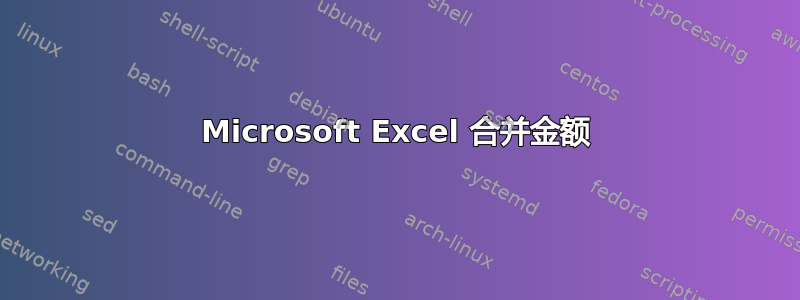 Microsoft Excel 合并金额