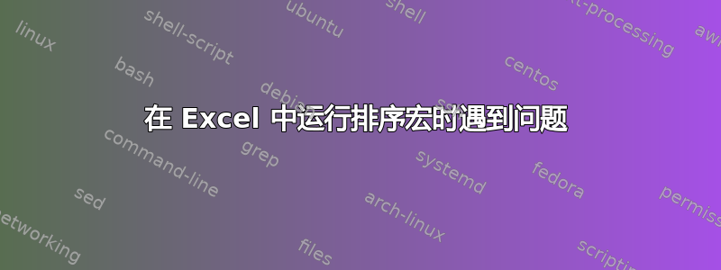 在 Excel 中运行排序宏时遇到问题