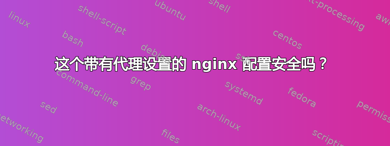 这个带有代理设置的 nginx 配置安全吗？