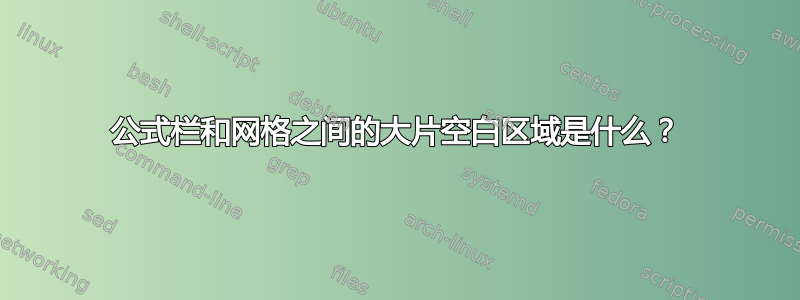 公式栏和网格之间的大片空白区域是什么？