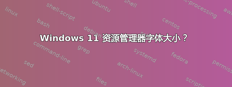 Windows 11 资源管理器字体大小？