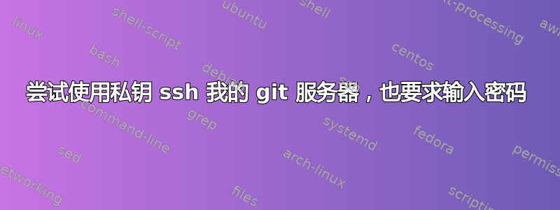 尝试使用私钥 ssh 我的 git 服务器，也要求输入密码