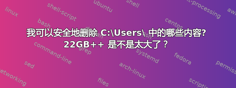 我可以安全地删除 C:\Users\ 中的哪些内容? 22GB++ 是不是太大了？