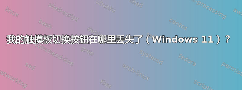 我的触摸板切换按钮在哪里丢失了（Windows 11）？