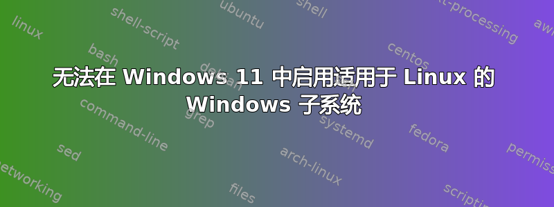 无法在 Windows 11 中启用适用于 Linux 的 Windows 子系统