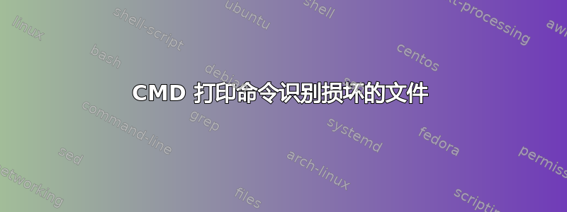 CMD 打印命令识别损坏的文件