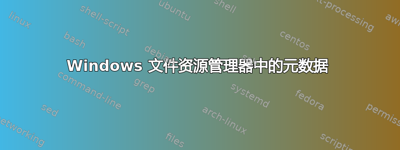 Windows 文件资源管理器中的元数据