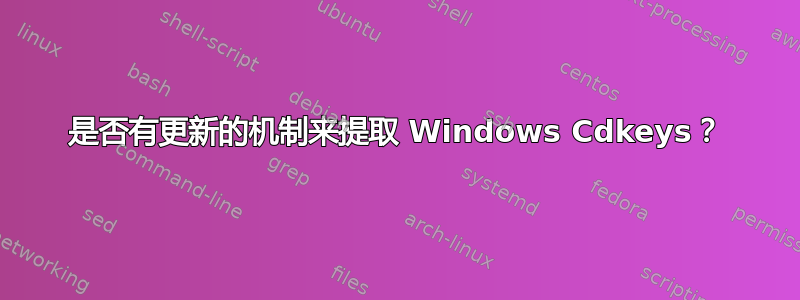 是否有更新的机制来提取 Windows Cdkeys？