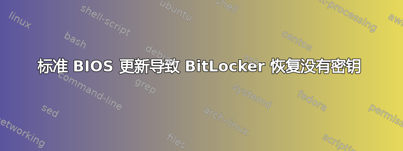 标准 BIOS 更新导致 BitLocker 恢复没有密钥