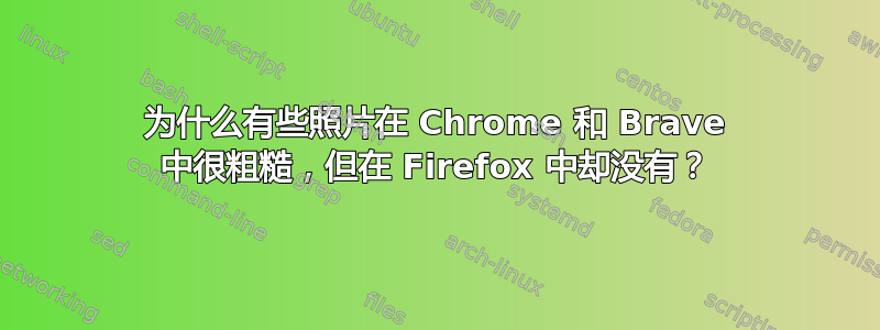 为什么有些照片在 Chrome 和 Brave 中很粗糙，但在 Firefox 中却没有？