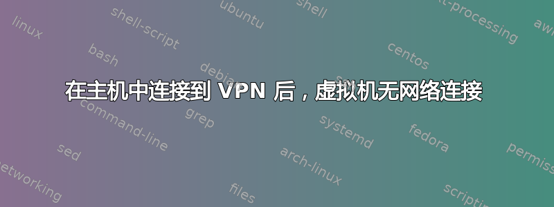 在主机中连接到 VPN 后，虚拟机无网络连接