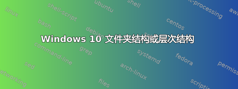 Windows 10 文件夹结构或层次结构