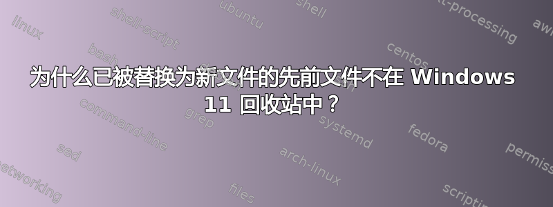 为什么已被替换为新文件的先前文件不在 Windows 11 回收站中？