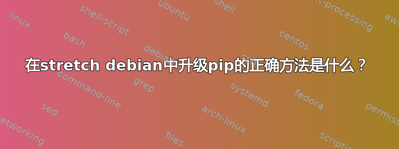 在stretch debian中升级pip的正确方法是什么？