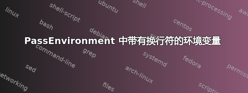 PassEnvironment 中带有换行符的环境变量