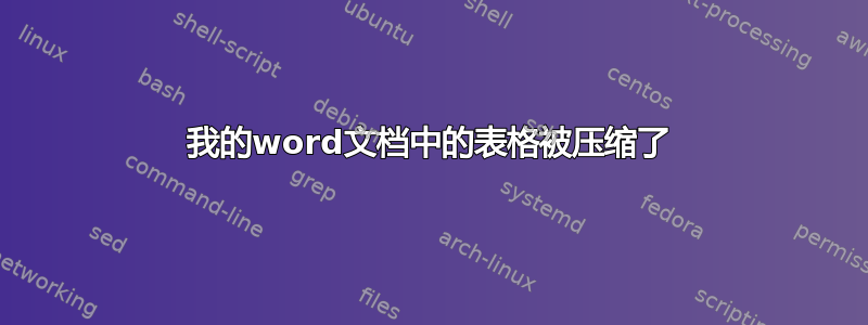 我的word文档中的表格被压缩了