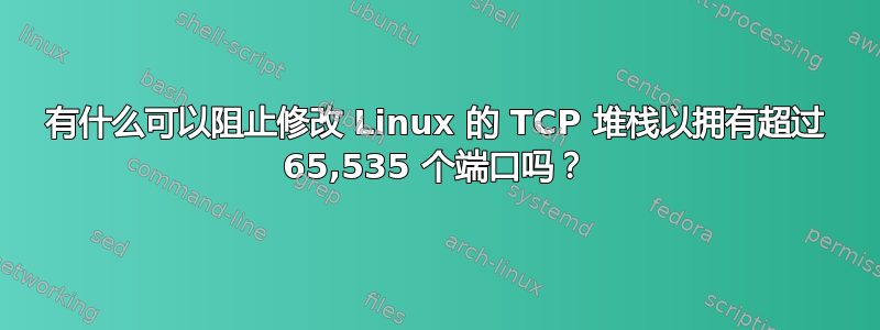 有什么可以阻止修改 Linux 的 TCP 堆栈以拥有超过 65,535 个端口吗？