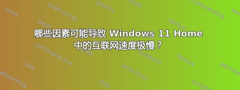 哪些因素可能导致 Windows 11 Home 中的互联网速度极慢？