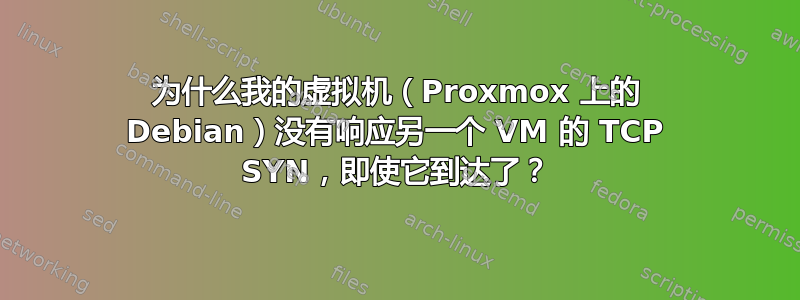 为什么我的虚拟机（Proxmox 上的 Debian）没有响应另一个 VM 的 TCP SYN，即使它到达了？