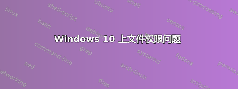 Windows 10 上文件权限问题