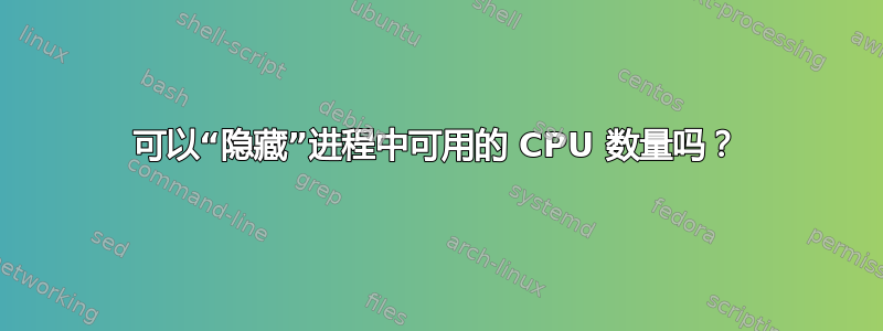 可以“隐藏”进程中可用的 CPU 数量吗？