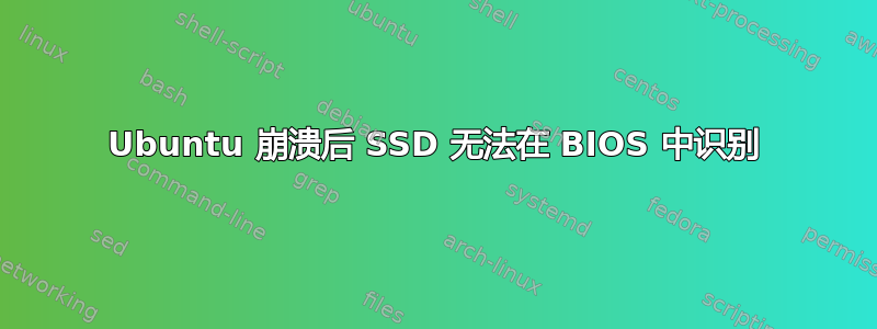 Ubuntu 崩溃后 SSD 无法在 BIOS 中识别