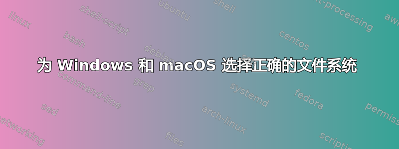 为 Windows 和 macOS 选择正确的文件系统