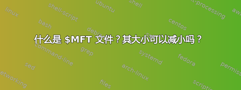 什么是 $MFT 文件？其大小可以减小吗？