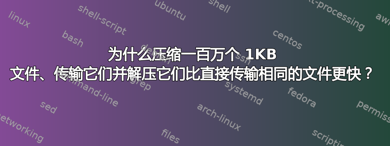 为什么压缩一百万个 1KB 文件、传输它们并解压它们比直接传输相同的文件更快？