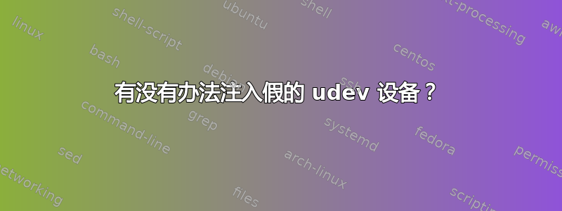 有没有办法注入假的 udev 设备？