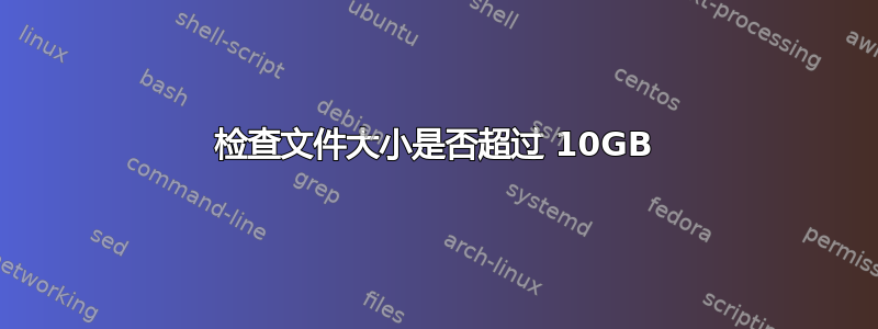 检查文件大小是否超过 10GB