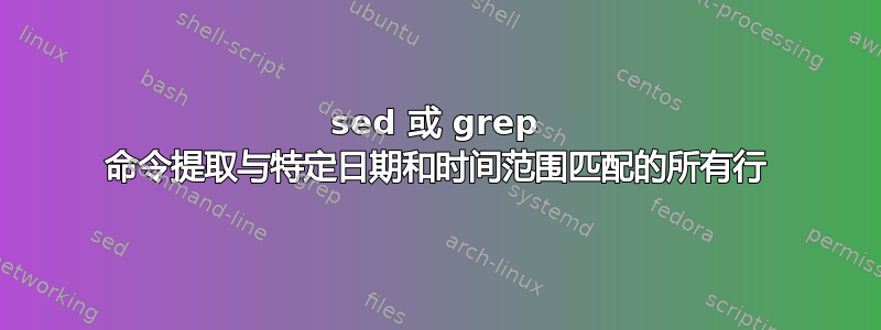 sed 或 grep 命令提取与特定日期和时间范围匹配的所有行