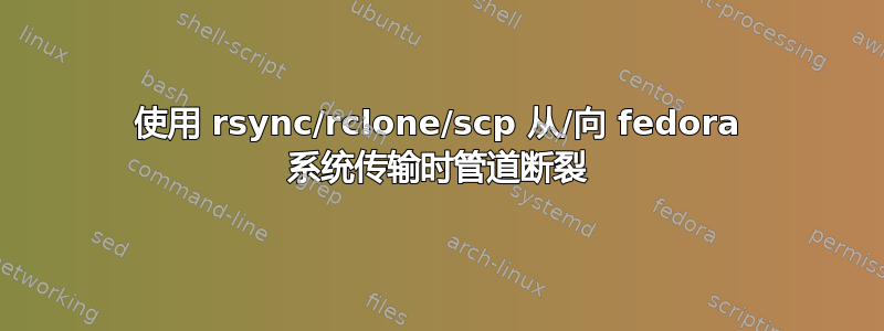 使用 rsync/rclone/scp 从/向 fedora 系统传输时管道断裂