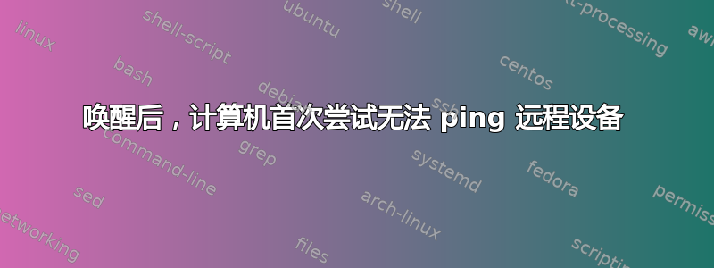 唤醒后，计算机首次尝试无法 ping 远程设备