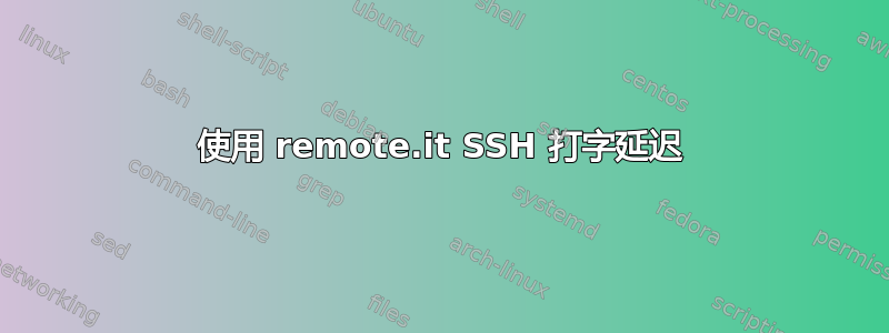 使用 remote.it SSH 打字延迟