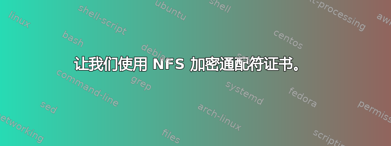 让我们使用 NFS 加密通配符证书。 