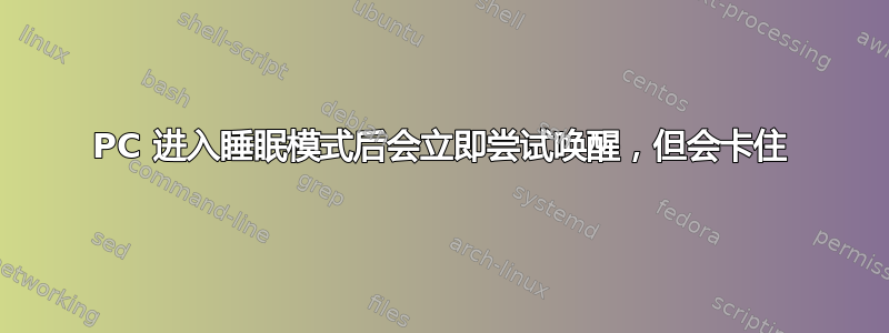 PC 进入睡眠模式后会立即尝试唤醒，但会卡住