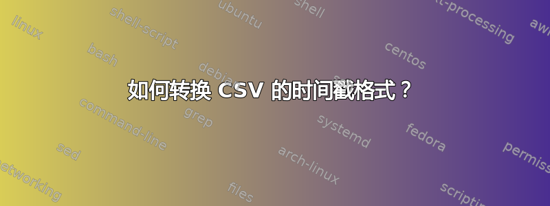 如何转换 CSV 的时间戳格式？