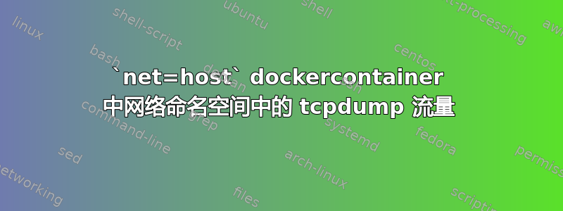 `net=host` dockercontainer 中网络命名空间中的 tcpdump 流量