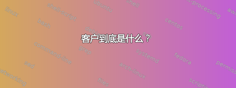 客户到底是什么？