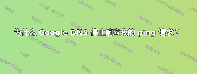 为什么 Google DNS 停止响应我的 ping 请求？