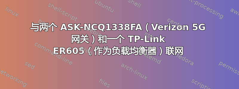 与两个 ASK-NCQ1338FA（Verizon 5G 网关）和一个 TP-Link ER605（作为负载均衡器）联网