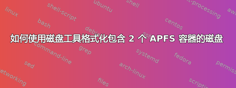 如何使用磁盘工具格式化包含 2 个 APFS 容器的磁盘