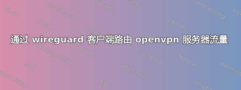 通过 wireguard 客户端路由 openvpn 服务器流量