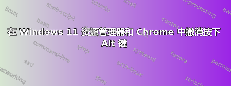 在 Windows 11 资源管理器和 Chrome 中撤消按下 Alt 键