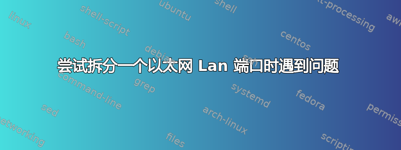 尝试拆分一个以太网 Lan 端口时遇到问题