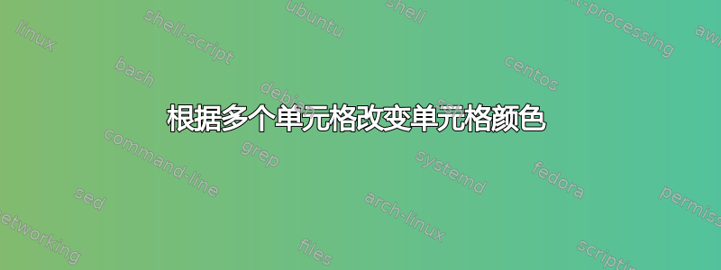 根据多个单元格改变单元格颜色