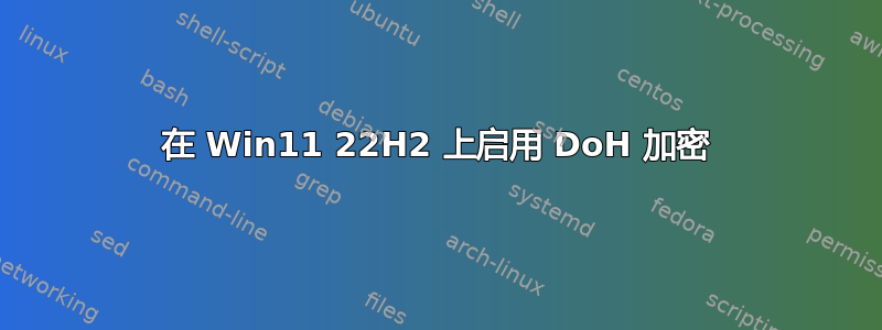 在 Win11 22H2 上启用 DoH 加密