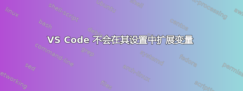 VS Code 不会在其设置中扩展变量